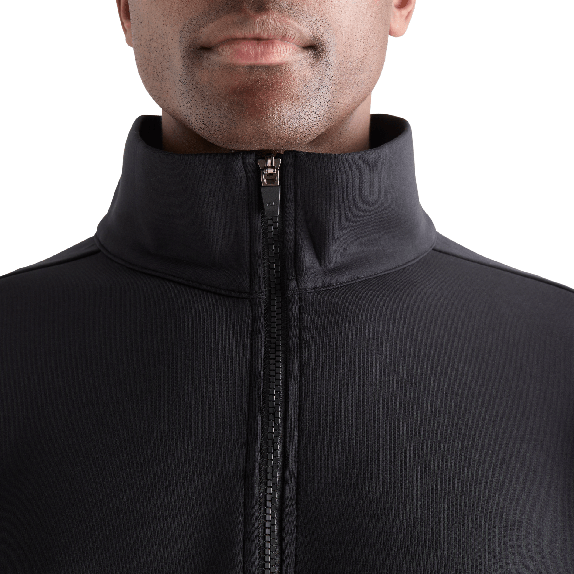 Men's Black Allday Elements 1/4 Zip Collar Angle