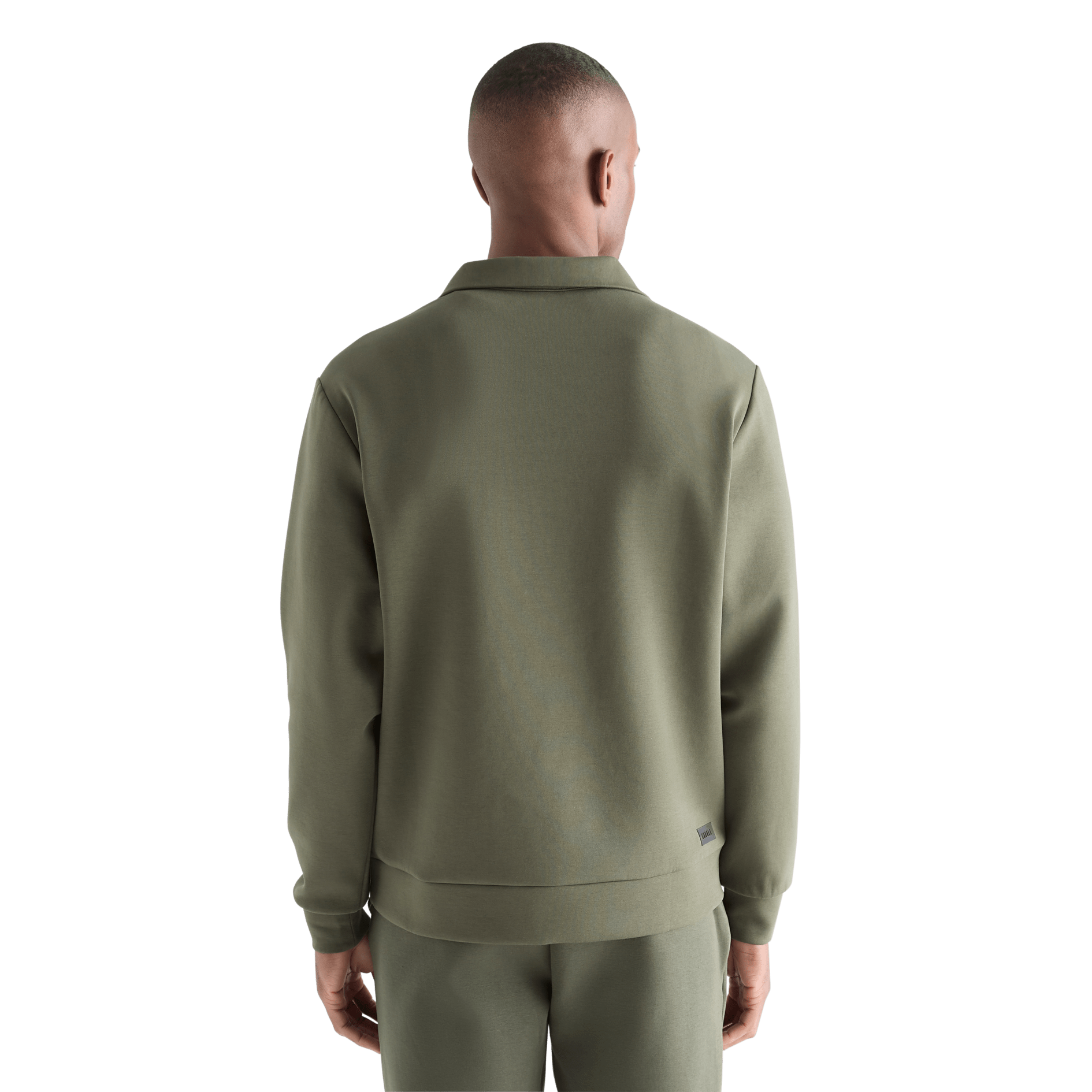 Men's Dark Army Allday Elements 1/4 Zip Back Angle