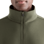 Men's Dark Army Allday Elements 1/4 Zip Collar Angle
