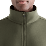 Men's Dark Army Allday Elements 1/4 Zip Collar Angle