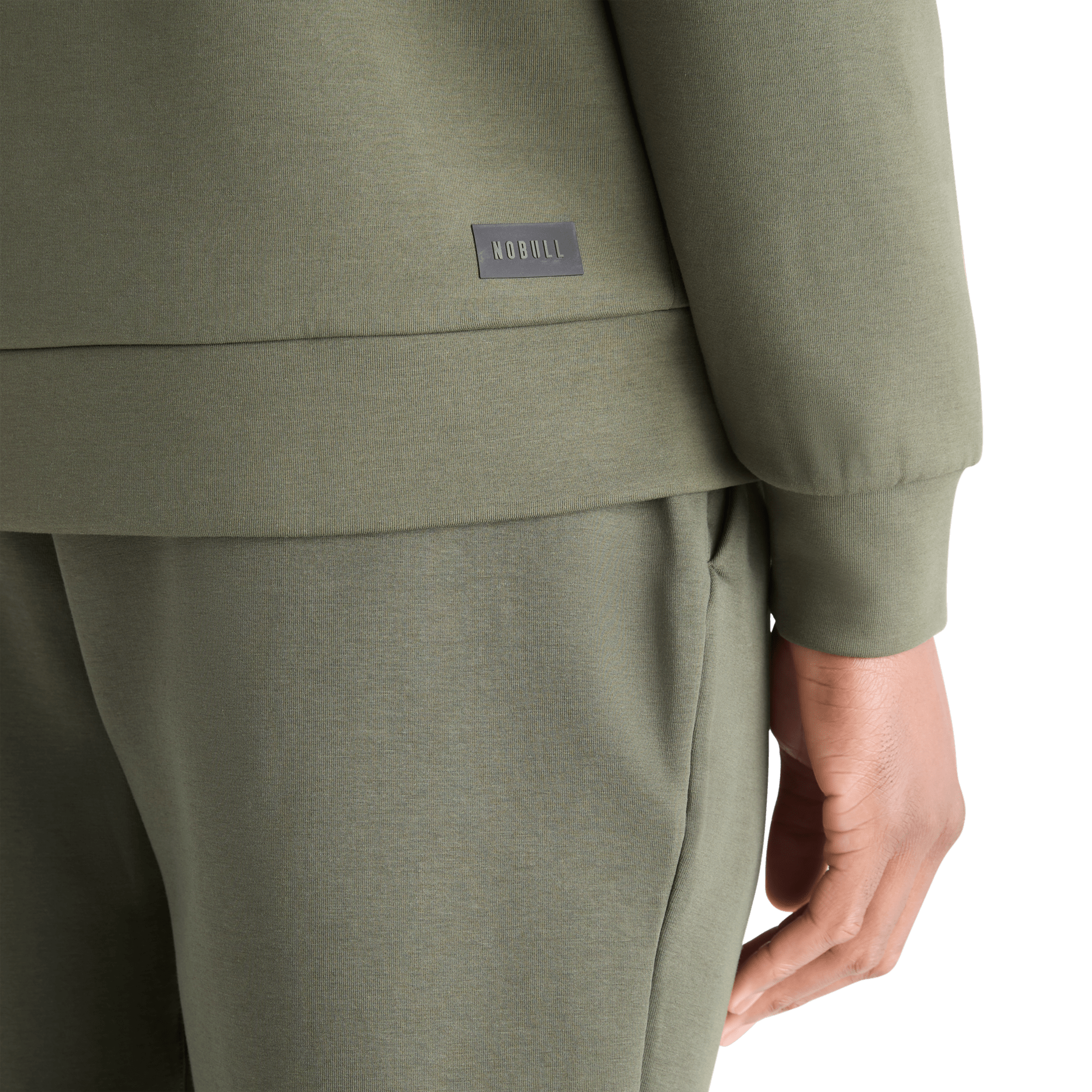Men's Dark Army Allday Elements 1/4 Zip NOBULL Angle