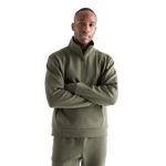 Men's Dark Army Allday Elements 1/4 Zip Front Angle