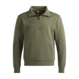 Men's Dark Army Allday Elements 1/4 Zip Silhouette Angle