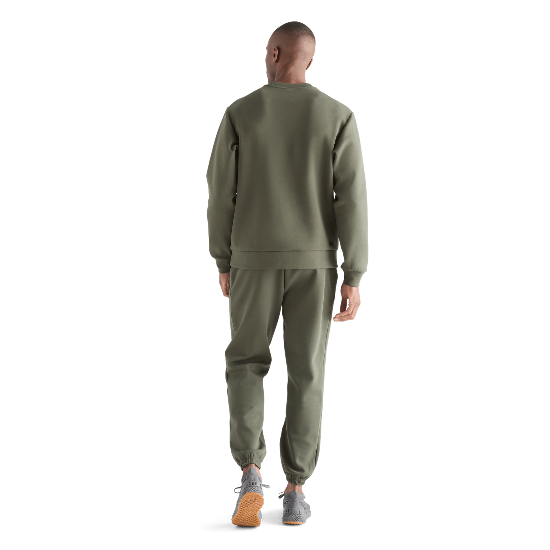 Men's Dark Army Allday Elements Crew Back Full Body Angle
