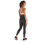 Women's Charcoal Heather Matte High-Rise Matte Tight 25" Back Full Body Angle