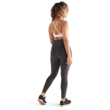 Women's Charcoal Heather Matte High-Rise Matte Tight 25" Back Full Body Angle