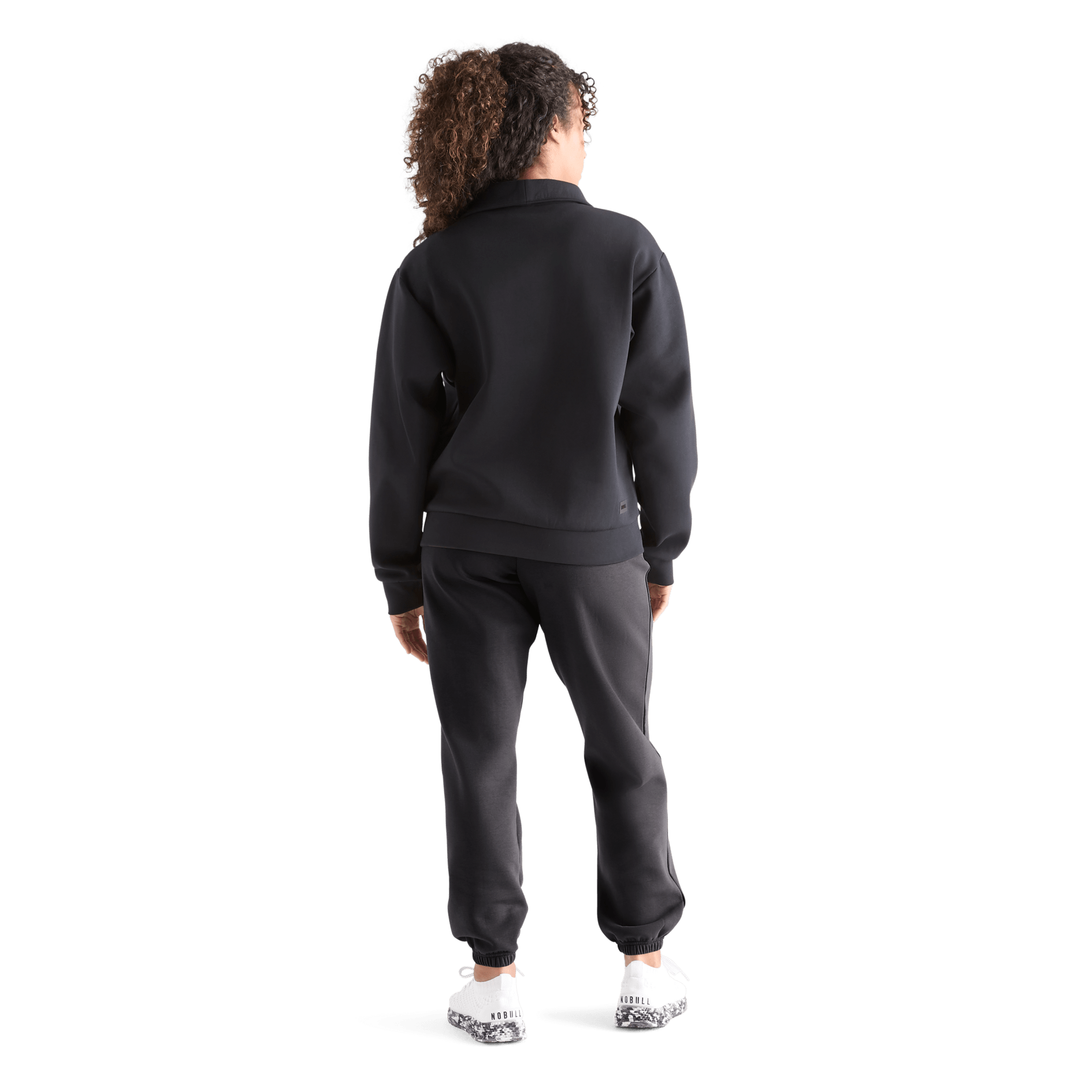Women's Black Allday Elements 1/4 Zip Back Full Body Angle