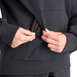 Women's Black Allday Elements 1/4 Zip Interior Zipper Pocket Angle