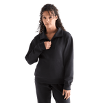Women's Black Allday Elements 1/4 Zip Front Angle