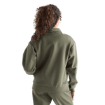 Women's Dark Army Allday Elements 1/4 Zip Back Angle