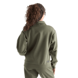 Women's Dark Army Allday Elements 1/4 Zip Back Angle
