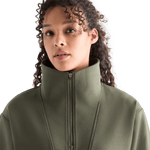 Women's Dark Army Allday Elements 1/4 Zip Collar Angle