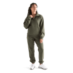 Women's Dark Army Allday Elements 1/4 Zip Front Full Body Angle