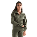 Women's Dark Army Allday Elements 1/4 Zip Front Angle