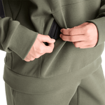 Women's Dark Army Allday Elements Hoodie Interior Pocket Zipper Angle