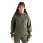 Women's Dark Army Allday Elements Hoodie Front Angle