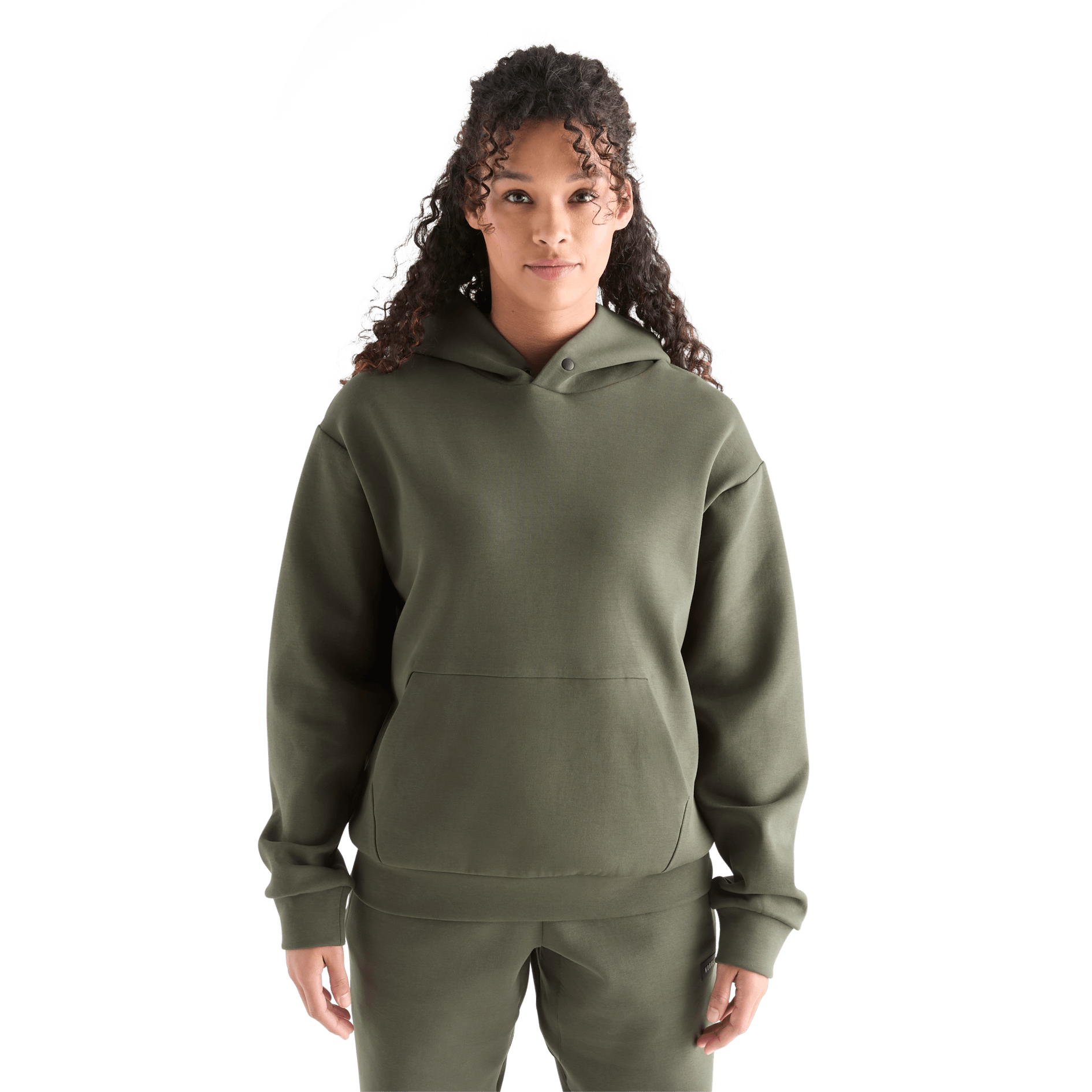 Women's Dark Army Allday Elements Hoodie Front Angle