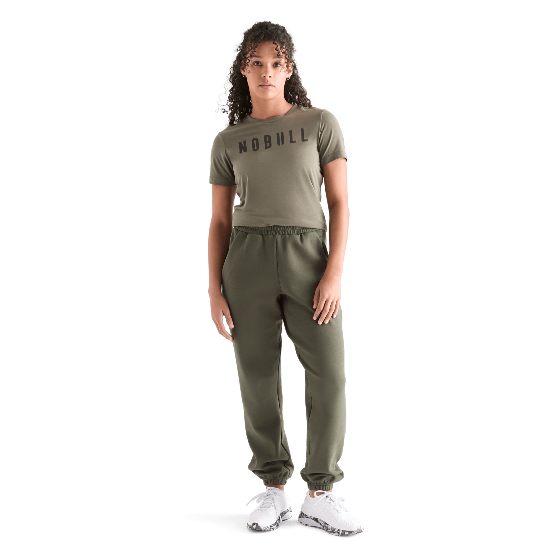 Women's Dark Army Allday Elements Sweatpant Front Full Body Angle