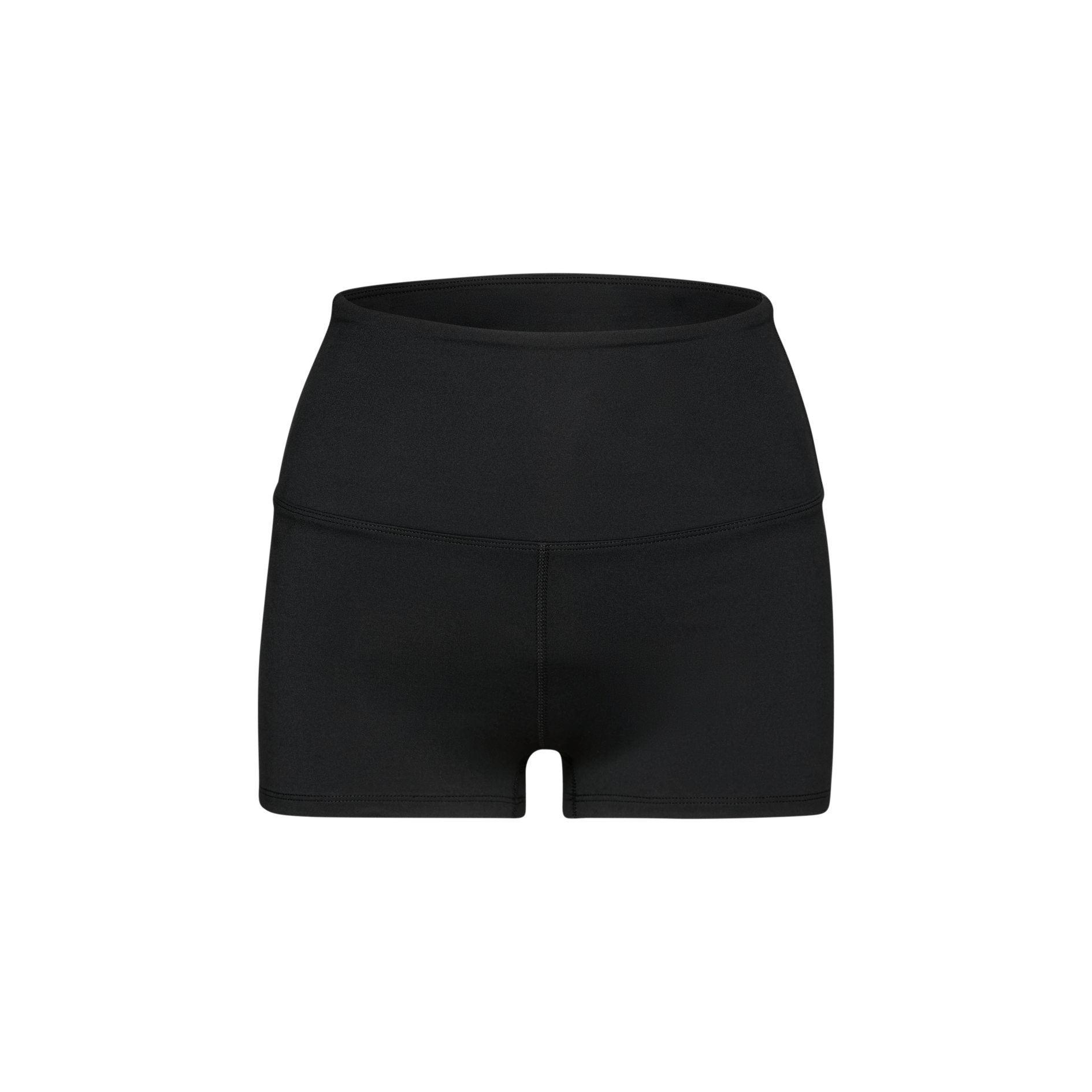 Women's Black High-Rise Matte Short 2" Silhouette Angle