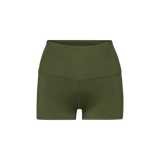 Women's Dark Army High-Rise Matte Short 2" Silhouette Angle