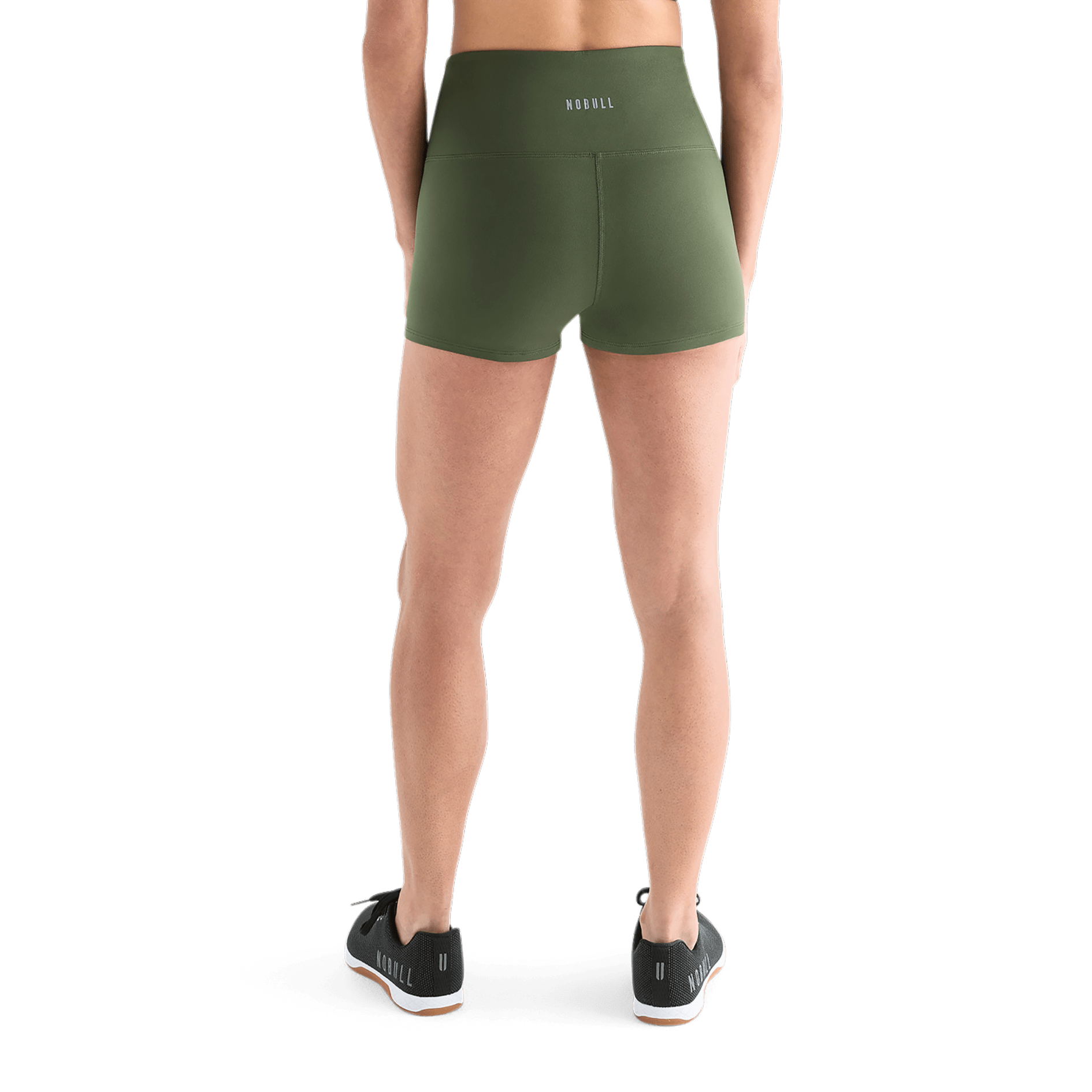 Women's Dark Army High-Rise Matte Short 2" Back Angle