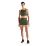 Women's Dark Army High-Rise Matte Short 2" Front Full Body Angle