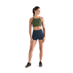 Women's Night Navy High-Rise Matte Short Front Full Body Angle
