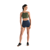 Women's Night Navy High-Rise Matte Short Front Full Body Angle