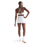 Women's White High-Rise Matte Short 4" Back Full Body Angle