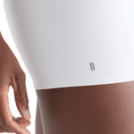 Women's White High-Rise Matte Short 4" Logo Angle