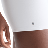 Women's White High-Rise Matte Short 4" Logo Angle