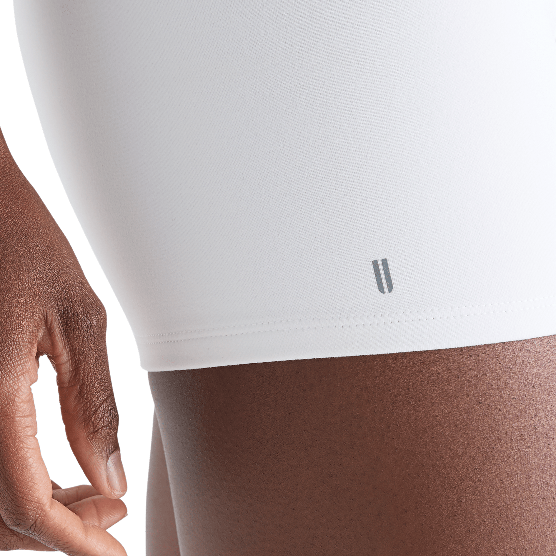 Women's White High-Rise Matte Short 4" Logo Angle