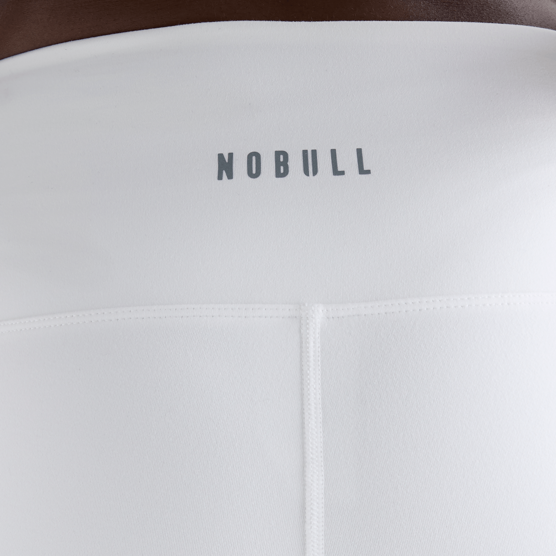Women's White High-Rise Matte Short Back NOBULL Angle