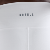 Women's White High-Rise Matte Short 4" NOBULL Angle