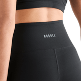 Women's Matte Black High Rise Upper Back Logo Angle