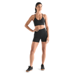Women's Matte Black High Rise Short Front  Full Body Angle