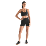 Women's Matte Black High Rise Short Front  Full Body Angle