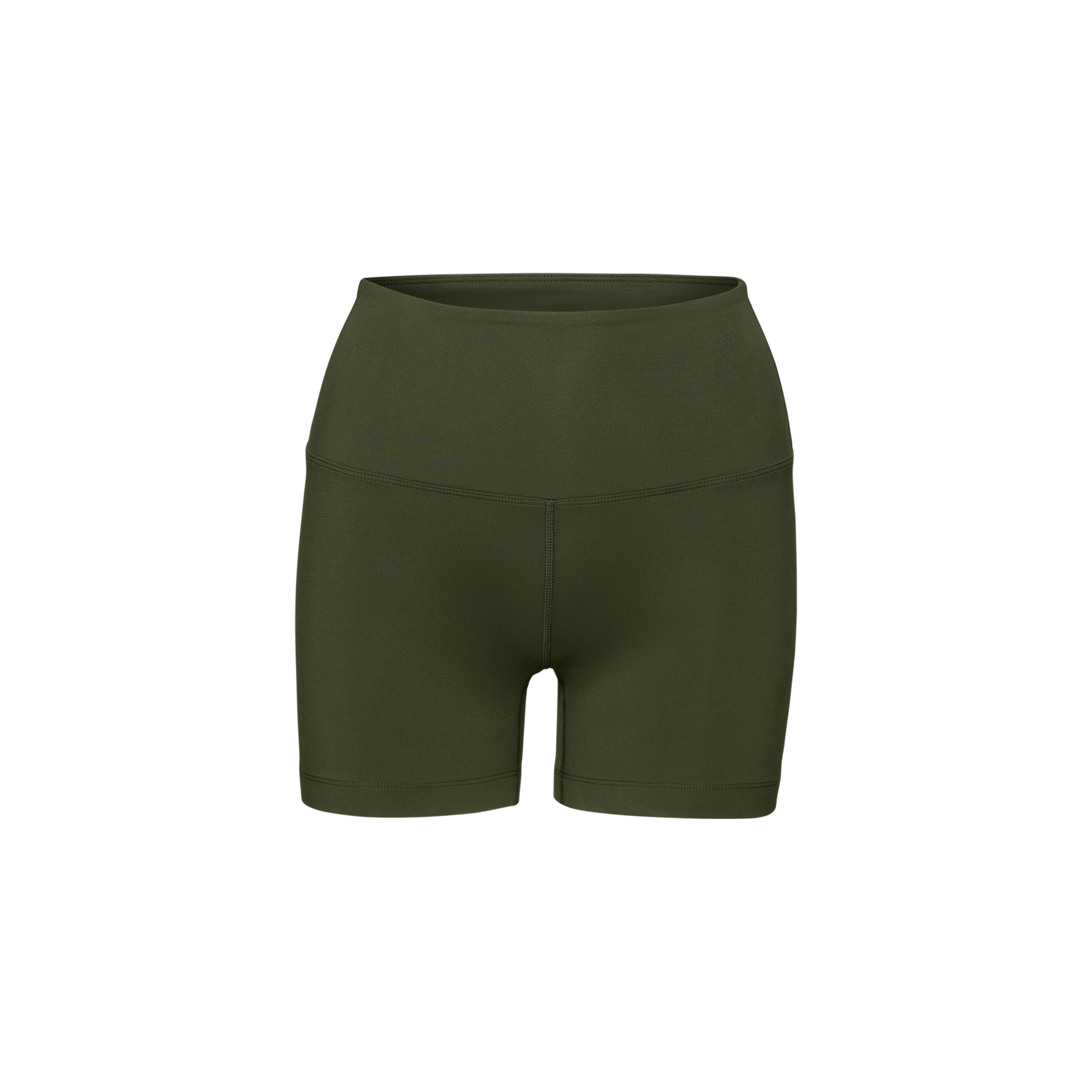 Women's Dark Army High-Rise Matte Short 4" Silhouette Angle