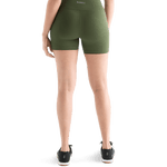 Women's Dark Army High-Rise Matte Short 4" Back Angle