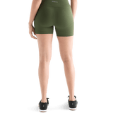 Women's Dark Army High-Rise Matte Short 4" Back Angle