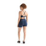 Women's Night Navy High-Rise Matte Short Back Full Body Angle