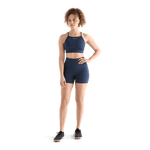 Women's Night Navy High-Rise Matte Short Front Full Body Angle