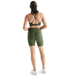 Women's Dark Army High-Rise Matte Short 6" Back Full Body Angle