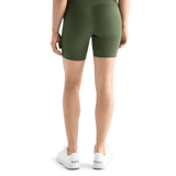 Women's Dark Army High-Rise Matte Short 6" Back Angle