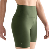 Women's Dark Army High-Rise Matte Short 6" Side Angle