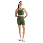 Women's Dark Army High-Rise Matte Short 6" Front Full Body Angle