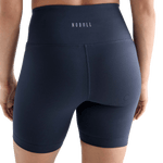 Women's Night Navy High-Rise Matte Short 6" NOBULL Angle