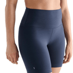 Women's Night Navy High-Rise Matte Short 6" Front Side Angle