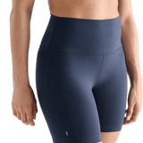 Women's Night Navy High-Rise Matte Short 6" Front Side Angle