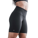 Women's Black Matte High-Rise Matte Short 6" Front Side Angle